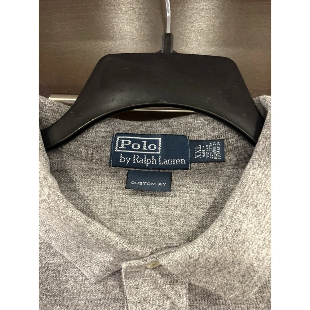 Polo Ralph Lauren Custom Fit Polo Shirt Men's XXL Gray Short Sleeve Pony Logo